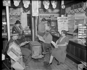 Reading about Cal Coolidge's death in general store in Plymouth Notch