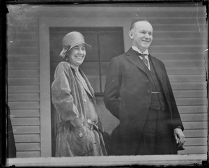 Calvin Coolidge and wife - two people