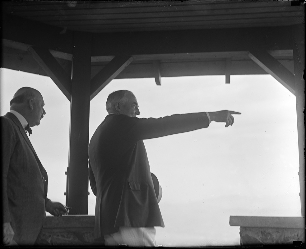 Pres. Harding and Secretary Weeks at Mt Prospect, Lancaster, N.H.