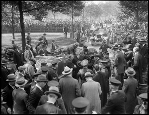 Herbert Hoover arrives at Boston Common