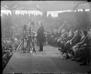 Pres. Hoover speaks at American Legion assembly in Boston Arena