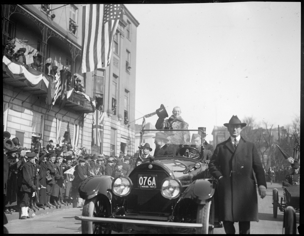 Pres. Wilson visits Boston on return trip from France