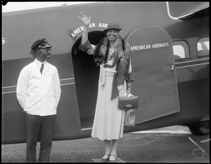 Mrs. Franklin Roosevelt at East Boston airport