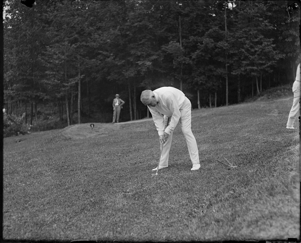 Pres. Harding playing golf in Lancaster, N.H.
