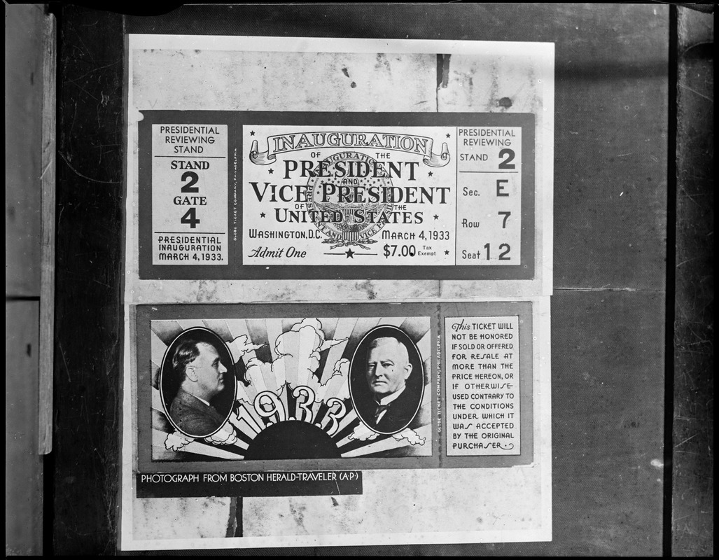 Roosevelt inauguration ticket