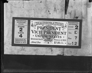 Roosevelt inauguration ticket