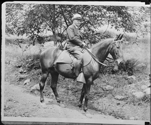 Pres. Hoover and "Billy" in camp in Rapidan, VA