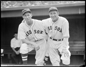 Red Sox second baseman Bobby Doerr and Cleveland Indians pitcher Bob Feller  - Digital Commonwealth