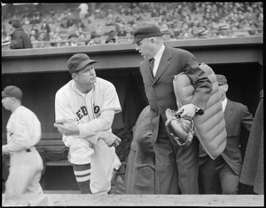 Jimmie Foxx with umpire at Fenway