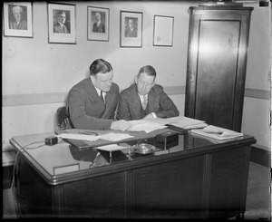 Eddie Collins and Joe Cronin in Cronin's office at Fenway