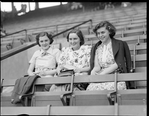 Players' wives in stands, at Fenway