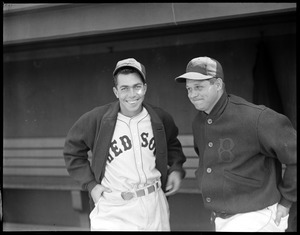 Jimmie Foxx with fellow Red Sox player