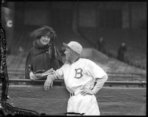 Boston Bees players pose with women and children in stands - Digital  Commonwealth