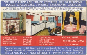 We build brick and frame kitchens, tile bathrooms, porch enclosures, finished basements, garages