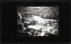 Campus - aerial view. Edgerly Hall Percival Hall Thompson Hall Aubuchon Hall