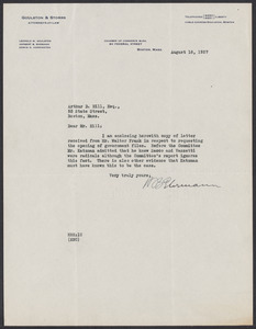 Sacco-Vanzetti Case Records, 1920-1928. Defense Papers. Arthur D. Hill Correspondence: E-F. Box 22, Folder 5, Harvard Law School Library, Historical & Special Collections