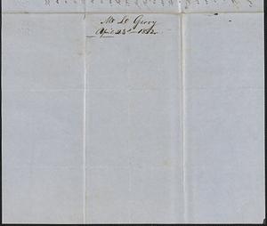 Morgan L. Gerry to Samuel Warner, 23 April 1852