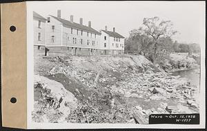 Ware River, washout between East Street bridge and dam, looking north, Ware, Mass., Oct. 12, 1938