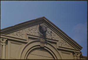 Pediment with sculpture of bull's head, Boston