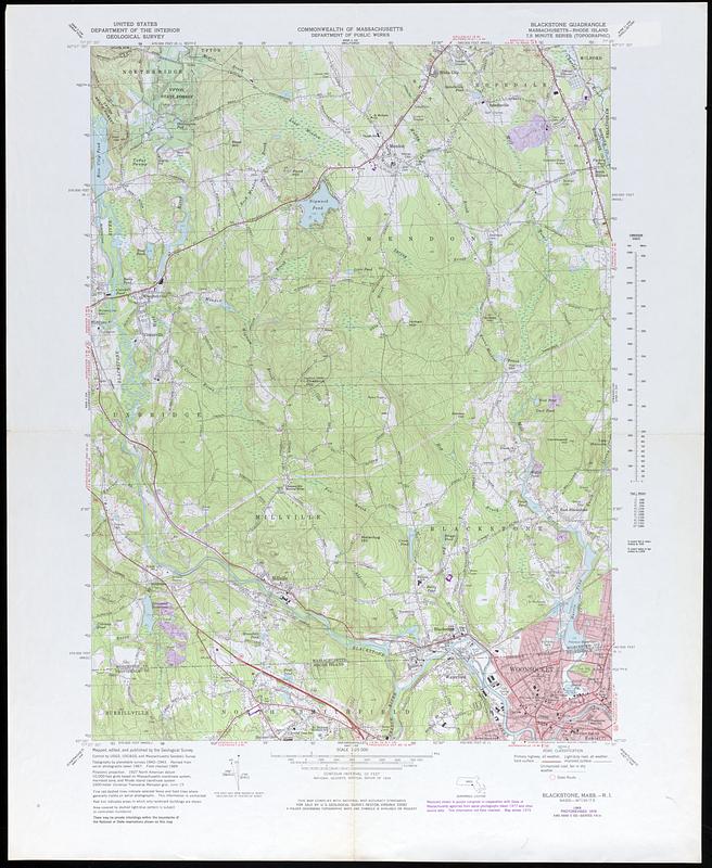 Blackstone Quadrangle Massachusetts Rhode Island Digital Commonwealth