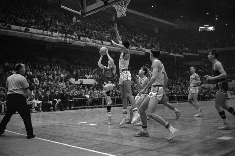 Durfee High School basketball game at Boston Garden