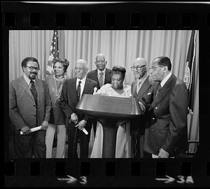 Elma Lewis at City Hall ceremony honoring black artists, Boston