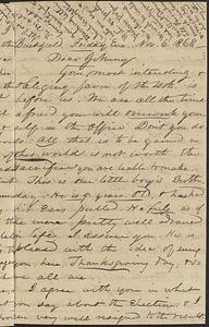 Letter from Zadoc Long to John D. Long November 6, 1868