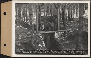 Contract No. 64, Service Buildings at Shafts 1 and 8, Quabbin Aqueduct, West Boylston and Barre, excavation for well for water supply, Boylston, Mass., Dec. 7, 1938