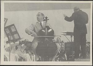 Gregor Piatigorsky playing cello, Serge Koussevitzky conducting, Tanglewood