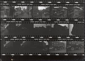 Contact sheet with images of storefronts and streetscapes