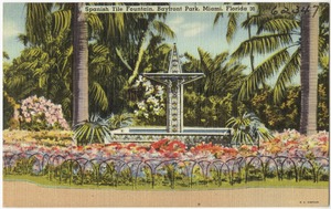 Spanish tile fountain, Bayfront Park, Miami, Florida