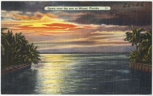 Dawn over the sea at Miami, Florida