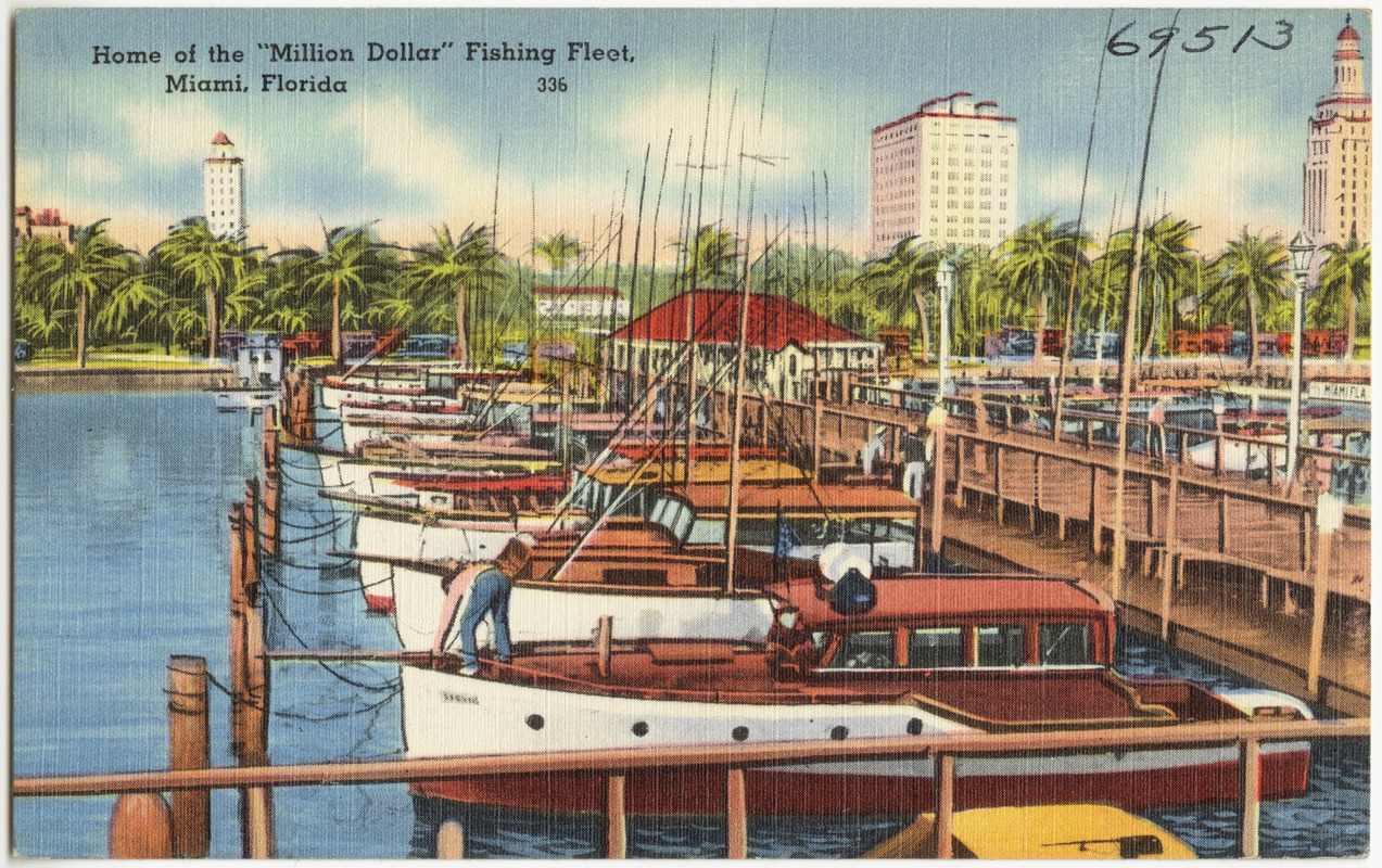 Home of the "million dollar" fishing fleet, Miami, Florida