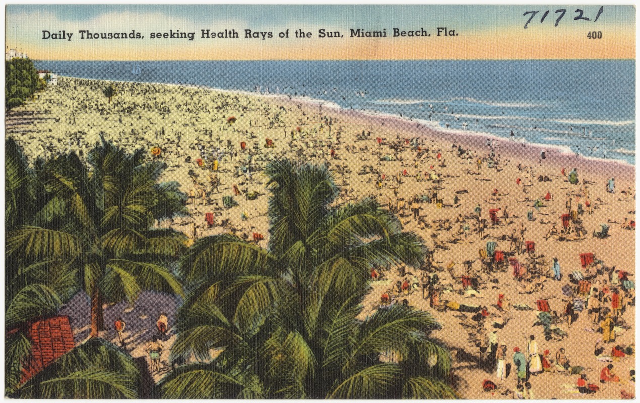 Daily thousands, seeking health rays of the sun, Miami Beach, Florida