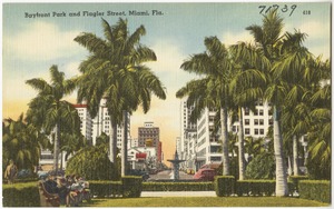 Bayfront Park and Flagler Street, Miami, Florida