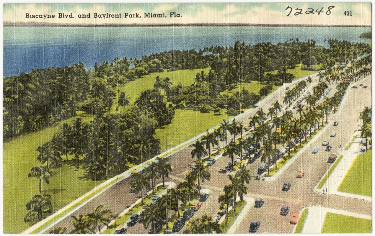 Biscayne boulevard and Bayfront Park, Miami, Florida