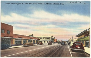 View showing N.E. 2nd Avenue near 96th Street, Miami Shores, Florida