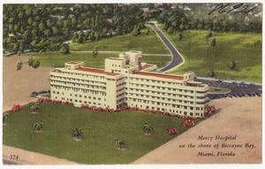 Mercy Hospital on the shore of Biscayne Bay, Miami, Florida