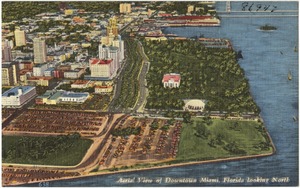 Aerial view of downtown Miami, Florida looking north