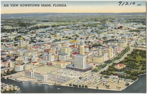Air view downtown Miami, Florida