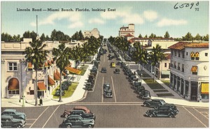 Lincoln Road- Miami Beach, Florida, looking east