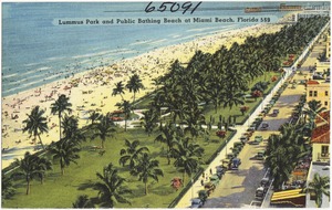 Lummus Park and public bathing beach at Miami Beach, Florida