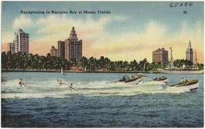 Aquaplaning in Biscayne Bay at Miami, Florida