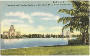 Fleetwood and Floridian Hotels from Star Island, Miami Beach, Florida