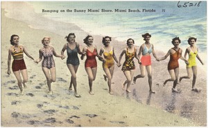 Romping on the sunny Miami Shore, Miami Beach, Florida