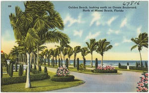 Golden Beach, looking north on Ocean Boulevard, north of Miami Beach, Florida