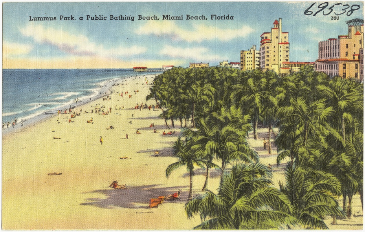 Miami & Miami Beach FLORIDA Vintage Linen Postcard Folder