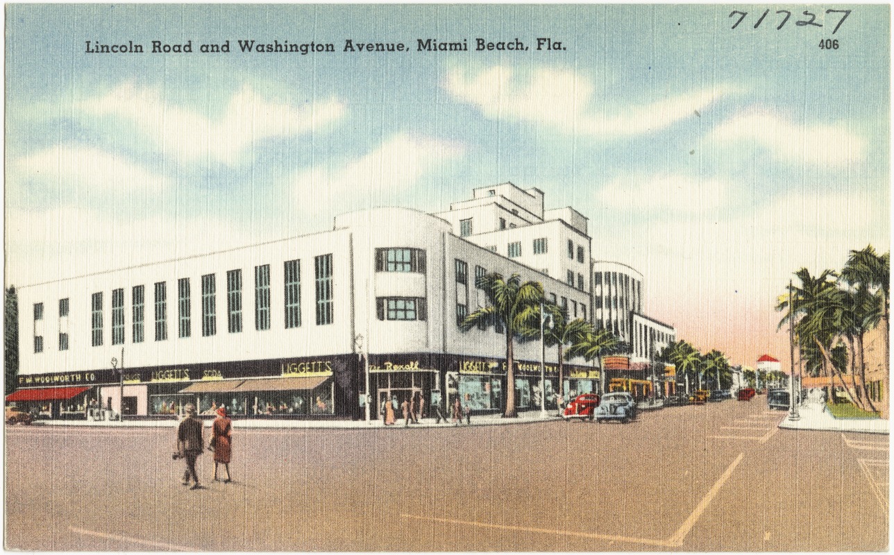 Lincoln Road and Washington Avenue, Miami Beach, Florida