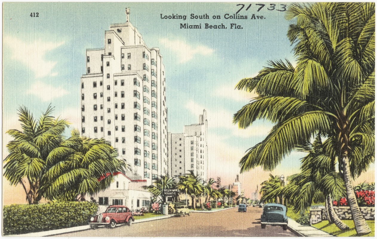 Looking south on Collins Ave., Miami Beach, Florida