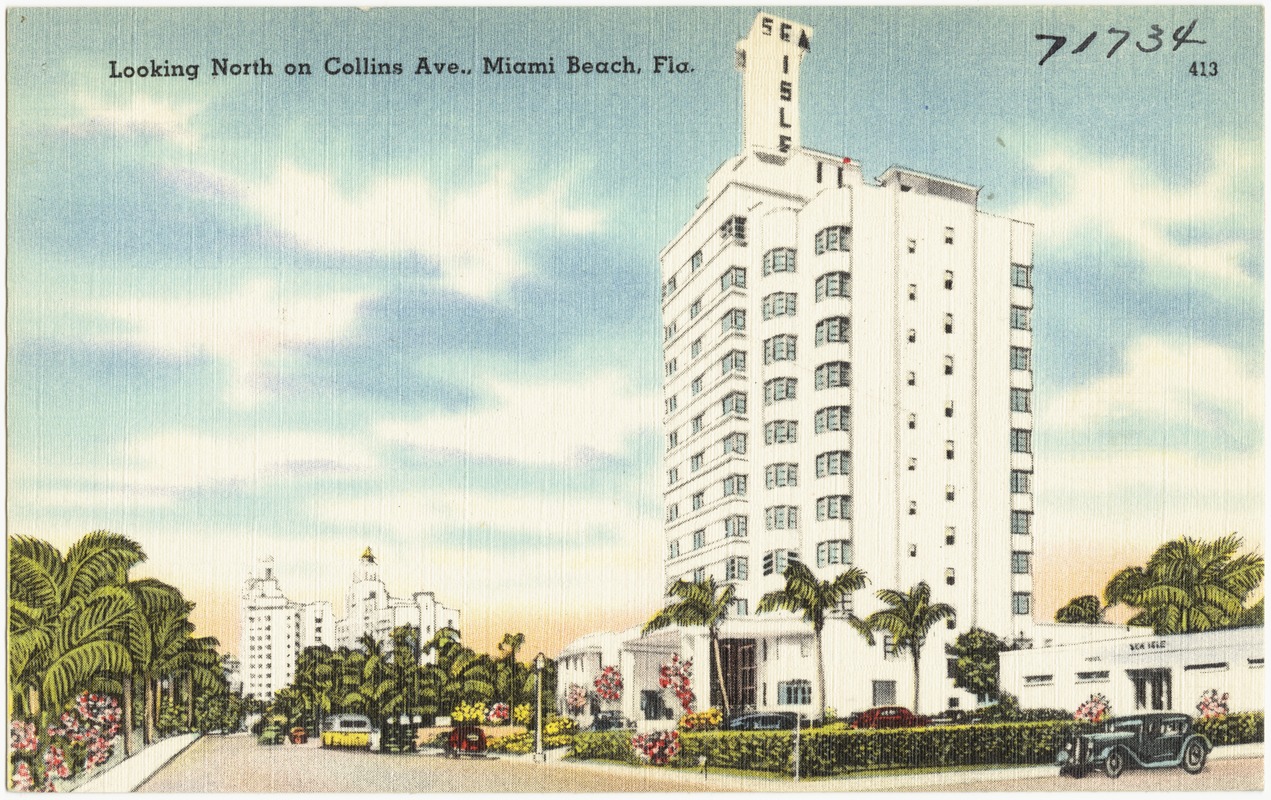 Looking north on Collins Ave., Miami Beach, Florida
